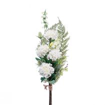 Article Bouquet de fleurs artificielles, boule de neige, cardère, fougère artificielle, 65cm