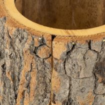 Article Pot de fleurs en bois écorce jardinière gnome rouille H24cm