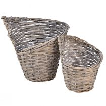 Article Pot de fleurs panier à plantes saule naturel Ø12,5cm/20cm lot de 2