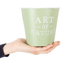 Article Pot de fleurs en zinc Art of Nature vert menthe Ø17,5 cm H15 cm