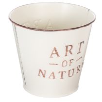 Article Pot de fleurs en zinc, couleur crème, Ø15cm H13,5cm