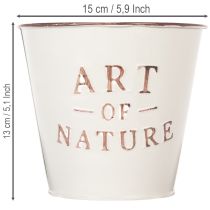 Article Pot de fleurs en zinc, couleur crème, Ø15cm H13,5cm