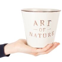 Article Pot de fleurs en zinc, couleur crème, Ø15cm H13,5cm