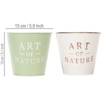 Article Lot de 2 cache-pots décoratifs en métal "Art of Nature" 15 cm multicolores