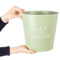 Article Pot de fleurs en zinc, jardinière en métal, vert menthe, Ø 22 cm, H 21 cm