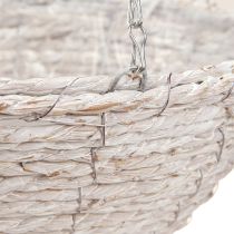 Article Pot de fleurs suspendu en paille blanc naturel Ø28cm H15cm 2pcs