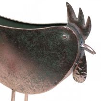 Cache-pot Poulet Métal Oiseau Métallisé Rosé 51×16×37cm