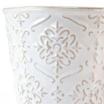 Article Pot de fleurs jardinière en céramique blanc crème beige Ø13,5cm 2 pcs