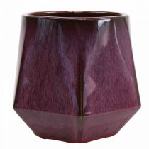 Article Pot de Fleur Jardinière Céramique Rouge Hexagonal Ø18cm H15cm