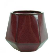 Article Cache-Pot Jardinière Céramique Rouge Hexagonal Ø10cm H9cm