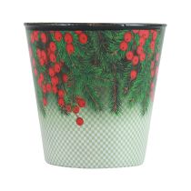 Pot de fleurs Jardinière de Noël seau Ilex Ø13cm H11,5cm