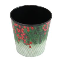 Article Pot de fleurs Jardinière de Noël seau Ilex Ø13cm H11,5cm