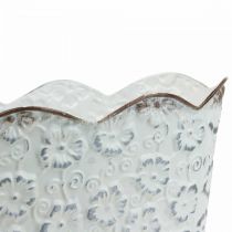 Cache-pot cache-pot en métal blanc 26×14×12.5cm
