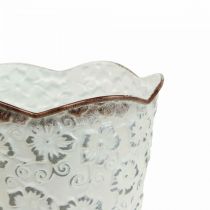 Cache pot cache pot métal blanc Ø13cm H11.5cm