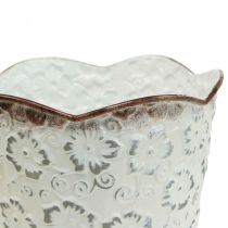 Cache pot cache pot métal blanc Ø16cm H12.5cm