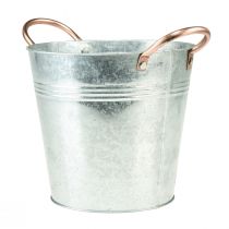 Article Pot de fleur avec anses seau décoratif en métal Ø16cm H15cm