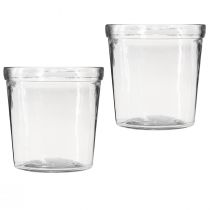 Article Pot de fleur verre clair conique Ø12cm H12.5cm 2pcs