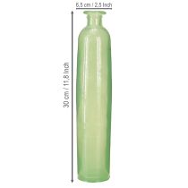 Article Vase à fleurs décoratif en verre vert haut Ø6,5cm H30cm