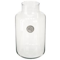 Article Vase à fleurs décoratif en verre avec col transparent Ø14,5cm H25cm