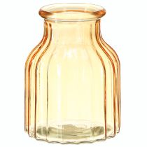 Article Vase à fleurs en verre orange design rétro Ø11cm H14.5cm 2pcs