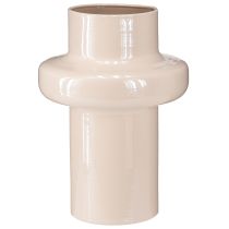 Article Vase à fleurs en métal émaillé marron cappuccino Ø17cm H23cm