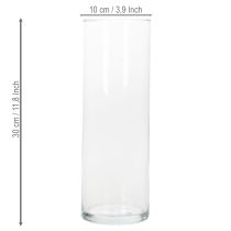 Article Vase à fleurs cylindrique en verre fin, pouvant servir de vase ou de grand vase décoratif, 30 cm