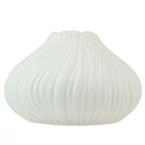 Article Vase à fleurs forme oignon céramique blanc Ø13cm H13,5cm 2pcs