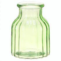 Article Vases à fleurs en verre vert décoration rétro Ø11cm H14.5cm 2pcs