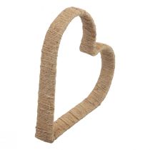 Article Style bohème, anneau métal coeur anneau décoratif ruban jute 30cm