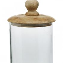 Bocal en verre avec couvercle, bonbonnière, bocal en verre couleur naturelle, transparent Ø11cm H19cm 2pcs