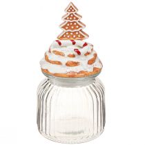 Article Verre bonbonnière de Noël, pot à biscuits sapin Ø11cm H21cm