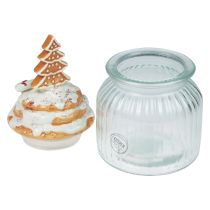 Verre bonbonnière de Noël, pot à biscuits sapin Ø11cm H21cm