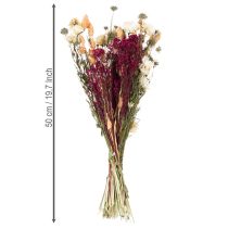 Article Bouquet de fleurs séchées idéal pour une décoration de table élégante de style champêtre, 50 cm