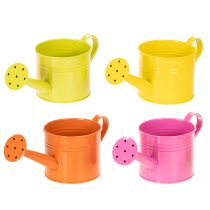 Article Arrosoir décoratif coloré, Ø 11 cm, H 9,5 cm, pour le jardinage, décoration de table printanière, en métal, lot de 8
