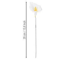 Article Lys calla artificiel à étamines jaunes, fleurs décoratives, 35 cm, lot de 10