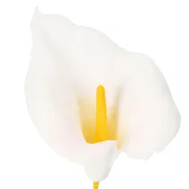 Article Lys calla artificiel à étamines jaunes, fleurs décoratives, 35 cm, lot de 10