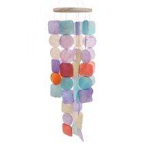Capiz carillon à vent suspendu décoration coquillages nacre Ø14cm 67cm