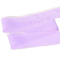 Article Ruban mousseline ruban tissu lilas avec franges mousseline 40mm 15m