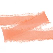 Article Ruban mousseline tissu orange pastel ruban franges 40mm 15m