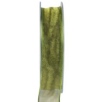 Article Ruban mousseline ruban organza ruban décoratif organza vert 25mm 20m