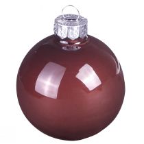 Article Boules de sapin de Noël boules de verre mélangées marron doré Ø5cm 24 pcs