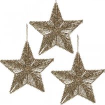 Article Décorations de sapin de Noël, décorations de l&#39;Avent, pendentif étoile Doré B20.5cm 6pcs