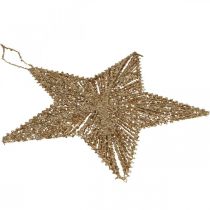 Article Set de 4 étoiles décoratives en fil doré avec paillettes – 30cm