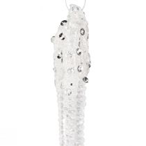Article Décoration de sapin de Noël décoration de glaçons argent clair 15cm 8pcs