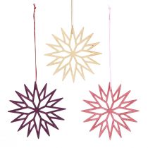 Article Décoration de sapin de Noël décoration en bois flocon de neige baie 10cm 12 pcs