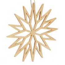 Article Décoration de sapin de Noël décoration en bois flocon de neige baie 10cm 12 pcs