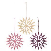 Article Flocons en bois décoratifs pour sapin de Noël style nordique 15 cm lot de 8