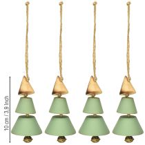 Article Décorations de sapin de Noël, sapin à suspendre, Noël vert/naturel H10cm L24cm 4pcs