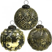 Boules de Noël vintage boules en verre or Ø9.5cm 6pcs