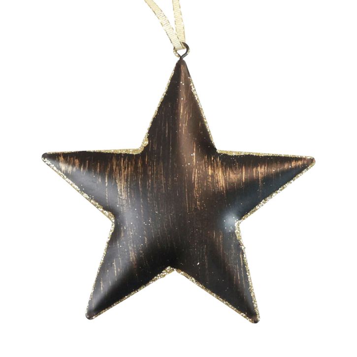 Article Lot de 3 étoiles de décoration en métal noir et or 15 cm